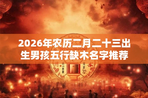 2026年农历二月二十三出生男孩五行缺木名字推荐