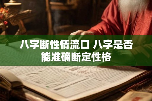 八字断性情流口 八字是否能准确断定性格