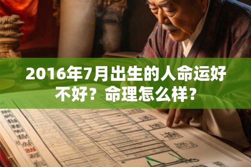2016年7月出生的人命运好不好?命理怎么样? 2016年7月出生的人命运好不好?命理怎么样?