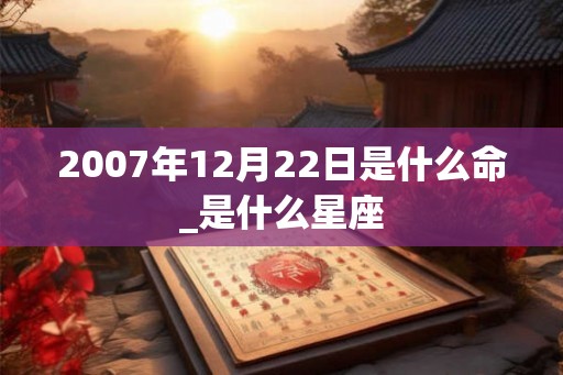 2007年12月22日是什么命_是什么星座