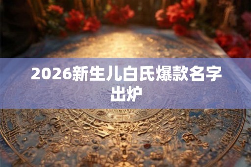 2026新生儿白氏爆款名字出炉