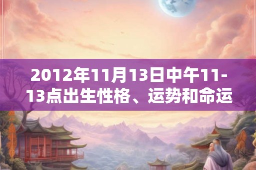 2012年11月13日中午11-13点出生性格、运势和命运