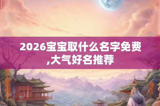 2026宝宝取什么名字免费,大气好名推荐