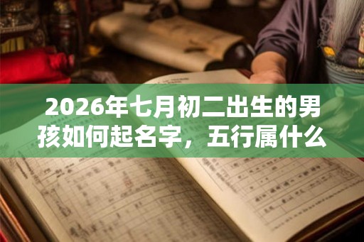 2026年七月初二出生的男孩如何起名字，五行属什么