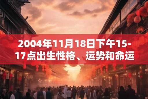 2004年11月18日下午15-17点出生性格、运势和命运