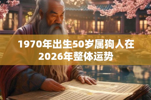1970年出生50岁属狗人在2026年整体运势