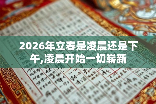 2026年立春是凌晨还是下午,凌晨开始一切崭新