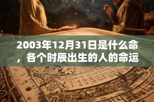 2003年12月31日是什么命，各个时辰出生的人的命运