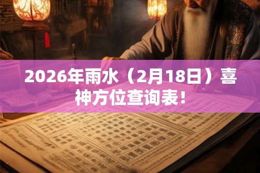 2026年雨水(2月18日)喜神方位查询表! 2026年雨水(2月18日)喜神方位查询表!