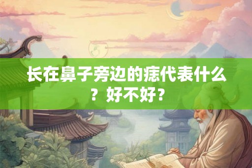 长在鼻子旁边的痣代表什么？好不好？