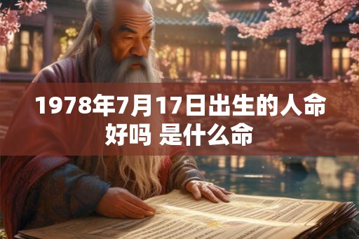 1978年7月17日出生的人命好吗 是什么命 1978年7月17日出生的人命好吗 是什么命