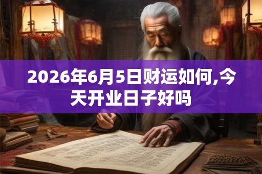2026年6月5日财运如何,今天开业日子好吗