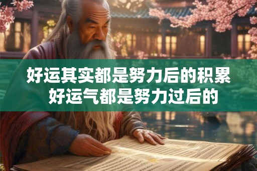 好运其实都是努力后的积累  好运气都是努力过后的