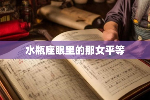 水瓶座眼里的那女平等