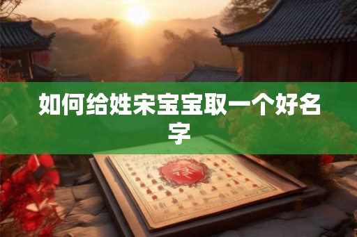 如何给姓宋宝宝取一个好名字