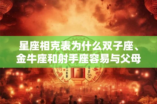 星座相克表为什么双子座、金牛座和射手座容易与父母关系不和？