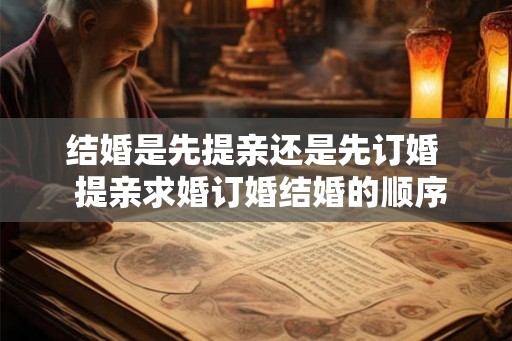 结婚是先提亲还是先订婚  提亲求婚订婚结婚的顺序