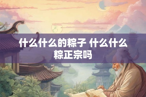 什么什么的粽子 什么什么粽正宗吗 什么什么的粽子 什么什么粽正宗吗