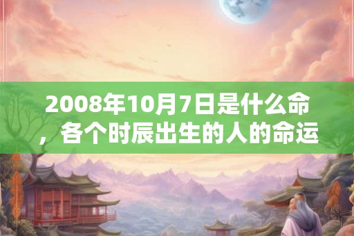 2008年10月7日是什么命,各个时辰出生的人的命运 2008年10月7日是什么命,各个时辰出生的人的命运