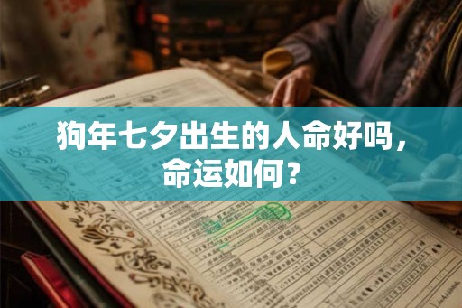 狗年七夕出生的人命好吗，命运如何？
