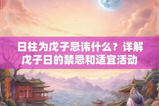 日柱为戊子忌讳什么？详解戊子日的禁忌和适宜活动