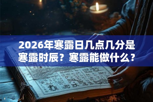 2026年寒露日几点几分是寒露时辰？寒露能做什么？