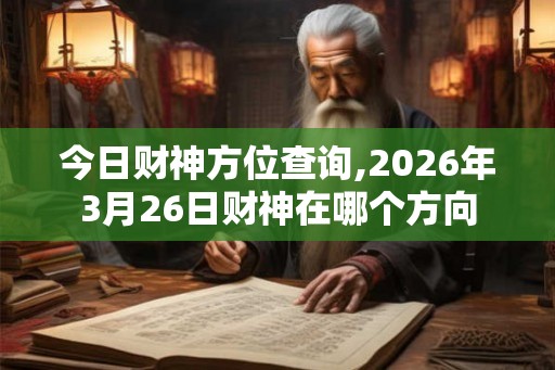 今日财神方位查询,2026年3月26日财神在哪个方向