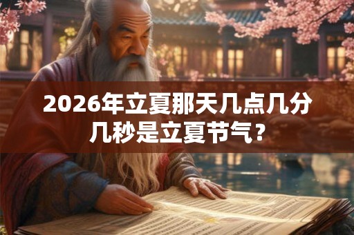 2026年立夏那天几点几分几秒是立夏节气？