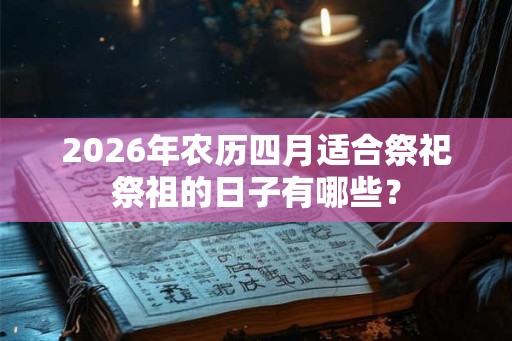 2026年农历四月适合祭祀祭祖的日子有哪些？