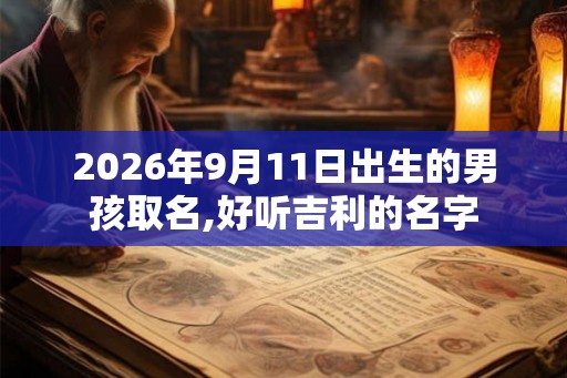 2026年9月11日出生的男孩取名,好听吉利的名字