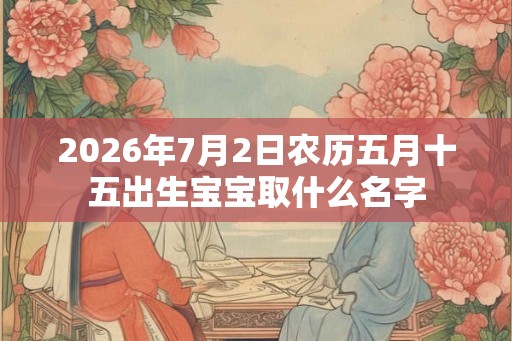 2026年7月2日农历五月十五出生宝宝取什么名字