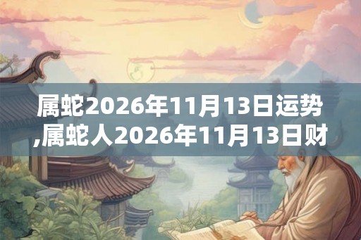 属蛇2026年11月13日运势,属蛇人2026年11月13日财运,生肖蛇2026年11月13日运势
