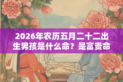 2026年农历五月二十二出生男孩是什么命？是富贵命吗？