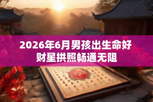2026年6月男孩出生命好 财星拱照畅通无阻