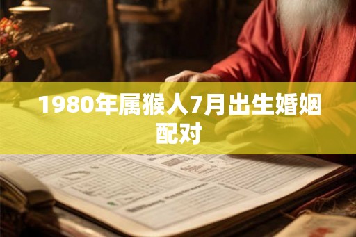 1980年属猴人7月出生婚姻配对