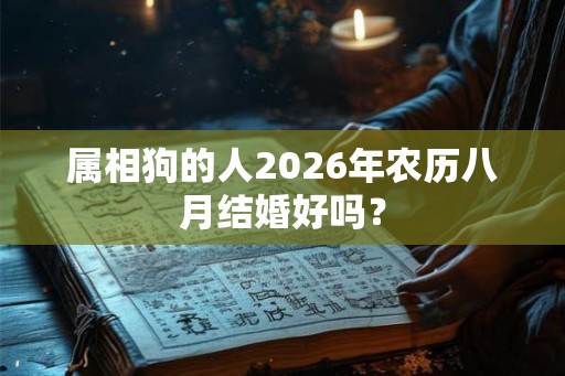 属相狗的人2026年农历八月结婚好吗? 属相狗的人2026年农历八月结婚好吗?
