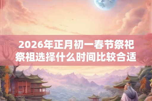 2026年正月初一春节祭祀祭祖选择什么时间比较合适？