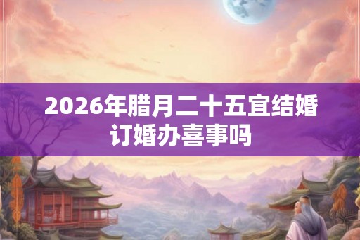2026年腊月二十五宜结婚订婚办喜事吗