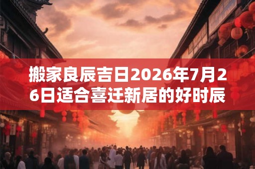 搬家良辰吉日2026年7月26日适合喜迁新居的好时辰
