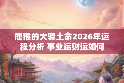 属猴的大驿土命2026年运程分析 事业运财运如何
