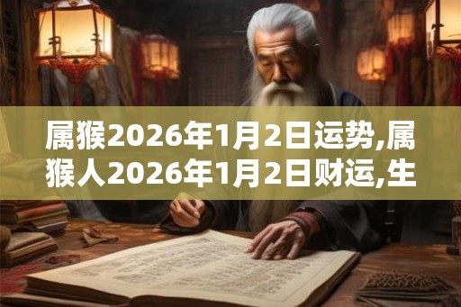 属猴2026年1月2日运势,属猴人2026年1月2日财运,生肖猴2026年1月2日运势
