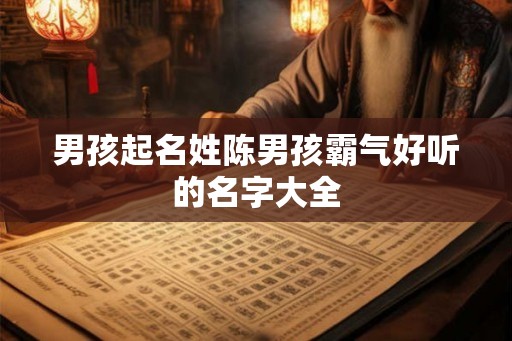 男孩起名姓陈男孩霸气好听的名字大全
