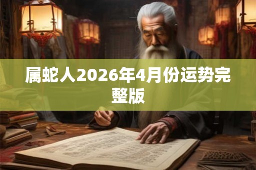 属蛇人2026年4月份运势完整版 属蛇人2026年4月份运势完整版