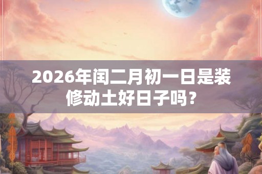 2026年闰二月初一日是装修动土好日子吗？
