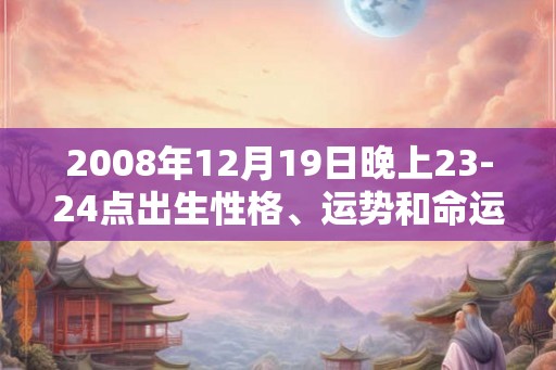 2008年12月19日晚上23-24点出生性格、运势和命运 2008年12月19日晚上23-24点出生性格、运势和命运