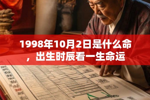 1998年10月2日是什么命，出生时辰看一生命运