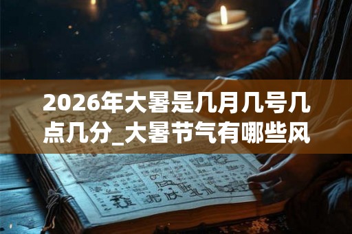 2026年大暑是几月几号几点几分_大暑节气有哪些风俗