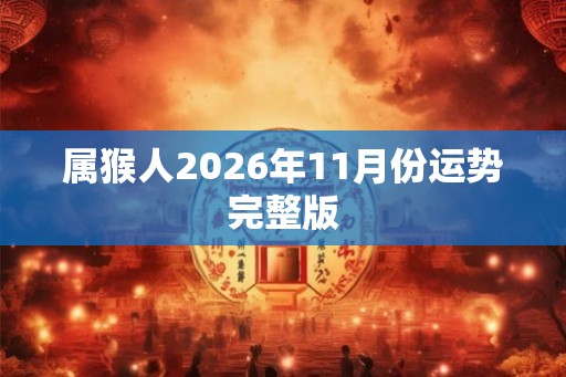 属猴人2026年11月份运势完整版