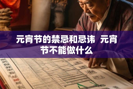 元宵节的禁忌和忌讳  元宵节不能做什么