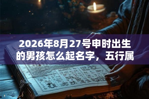 2026年8月27号申时出生的男孩怎么起名字，五行属什么